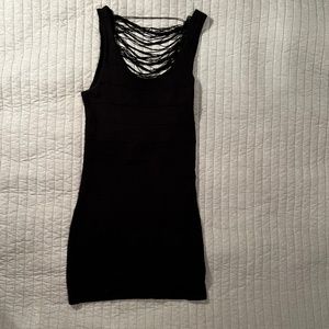 Black Mini Bodycon with Scoop Back